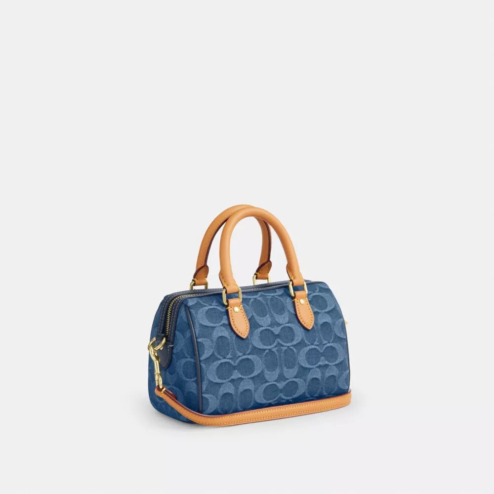 Bolso mini Rowan de bandolera en denim característico