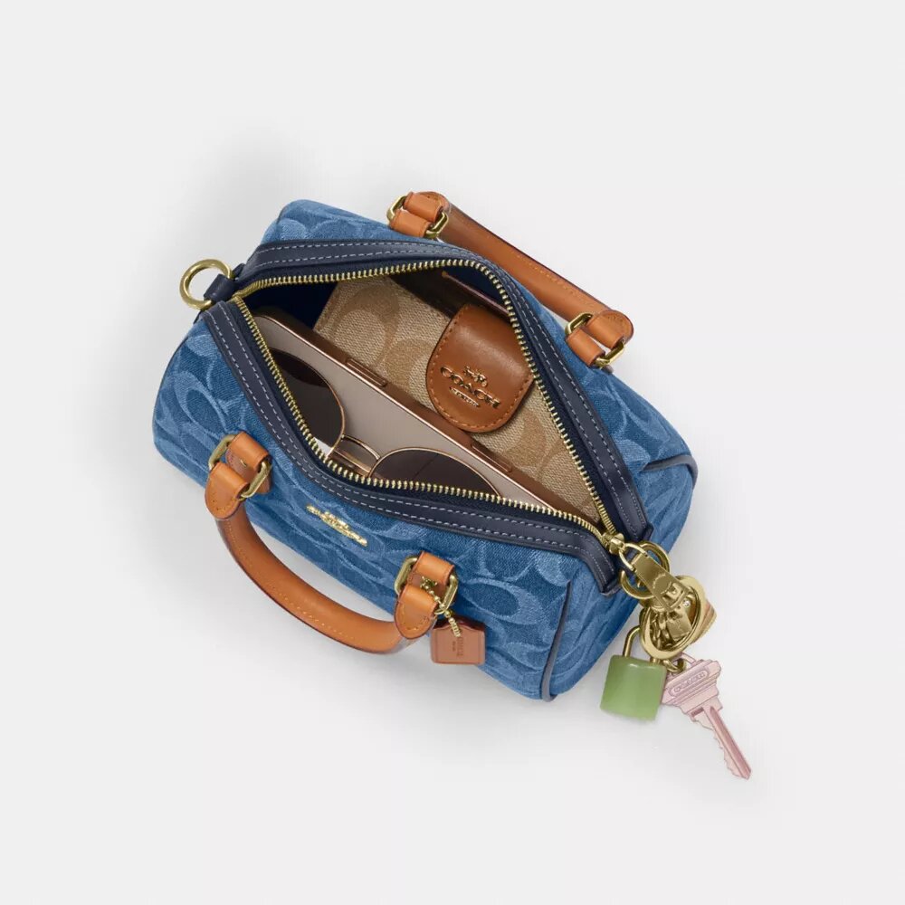 Bolso mini Rowan de bandolera en denim característico