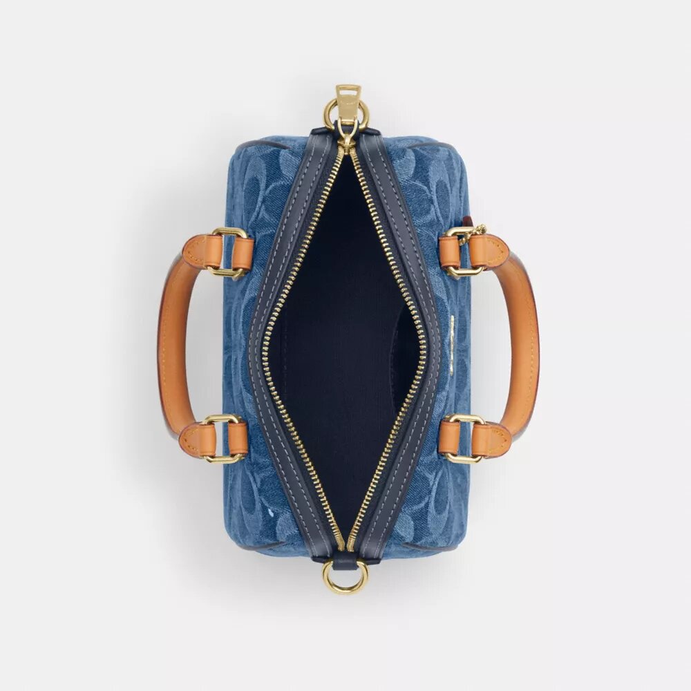 Bolso mini Rowan de bandolera en denim característico