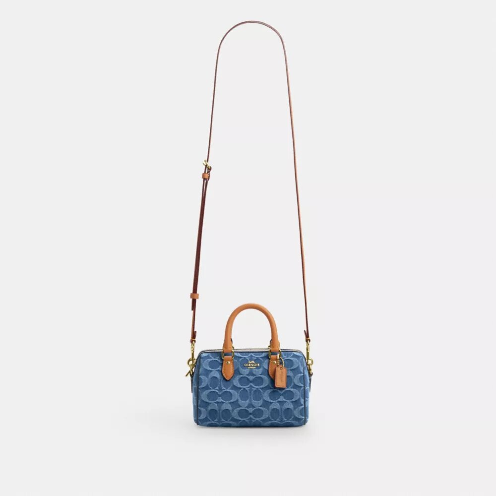 Bolso mini Rowan de bandolera en denim característico