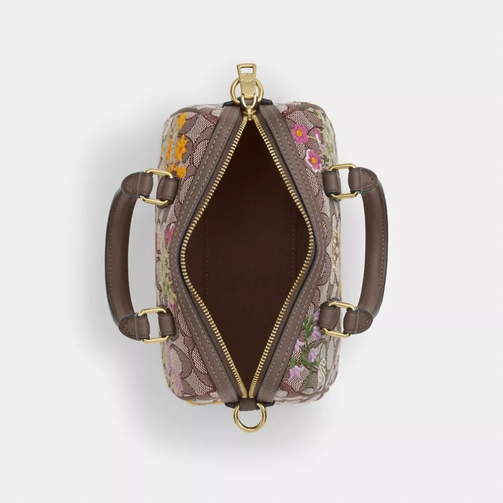 Bolso mini Rowan de bandolera en jacquard exclusivo con bordado floral