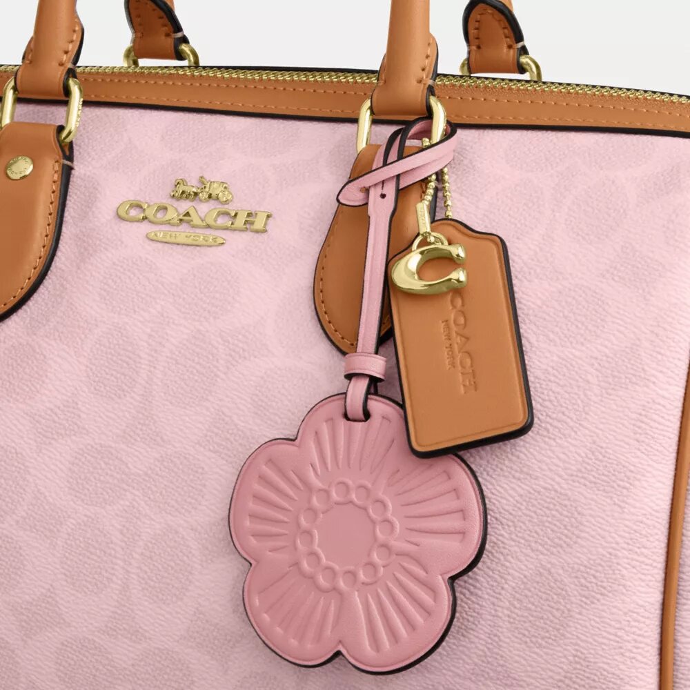 Bolso tipo cartera grande Rowan en Signature Canvas con Charms