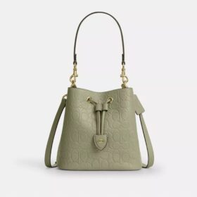 Bolso tipo cubeta Rowan en cuero exclusivo