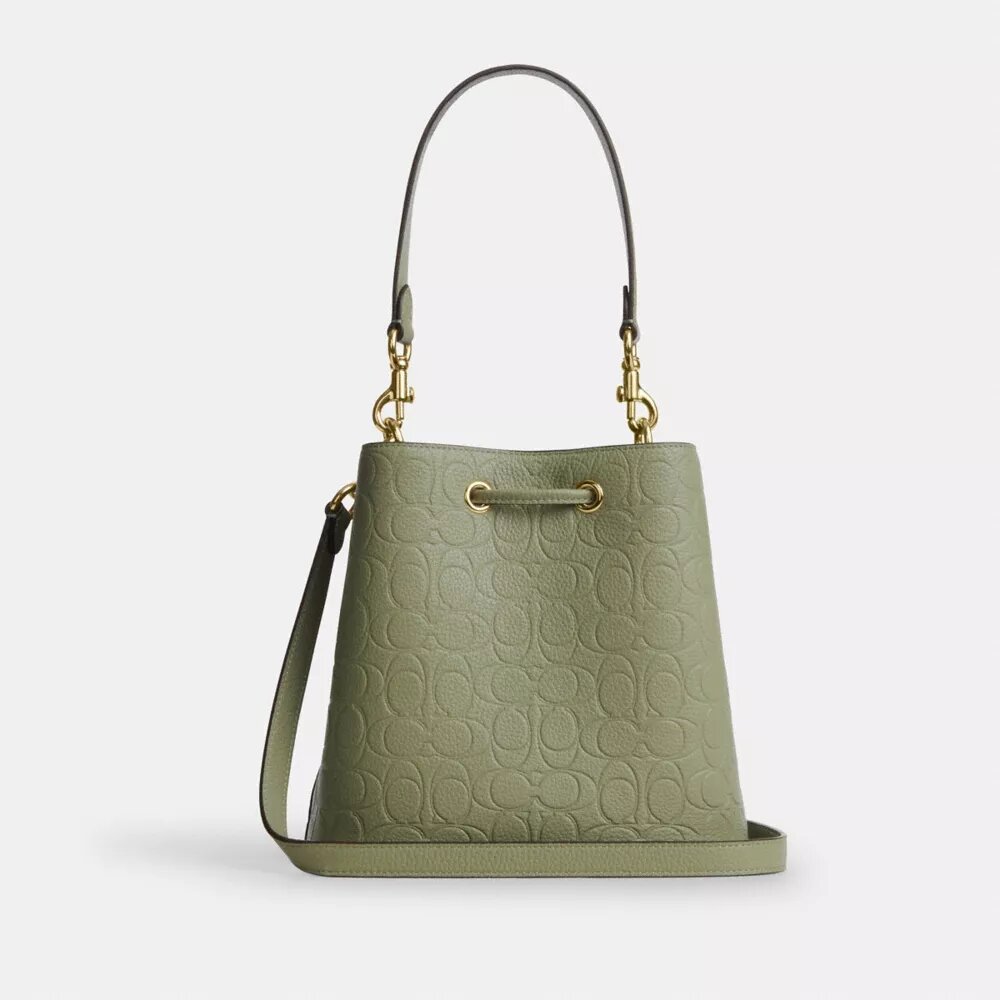 Bolso tipo cubeta Rowan en cuero exclusivo