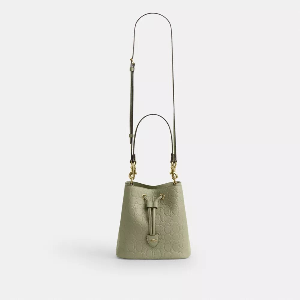 Bolso tipo cubeta Rowan en cuero exclusivo