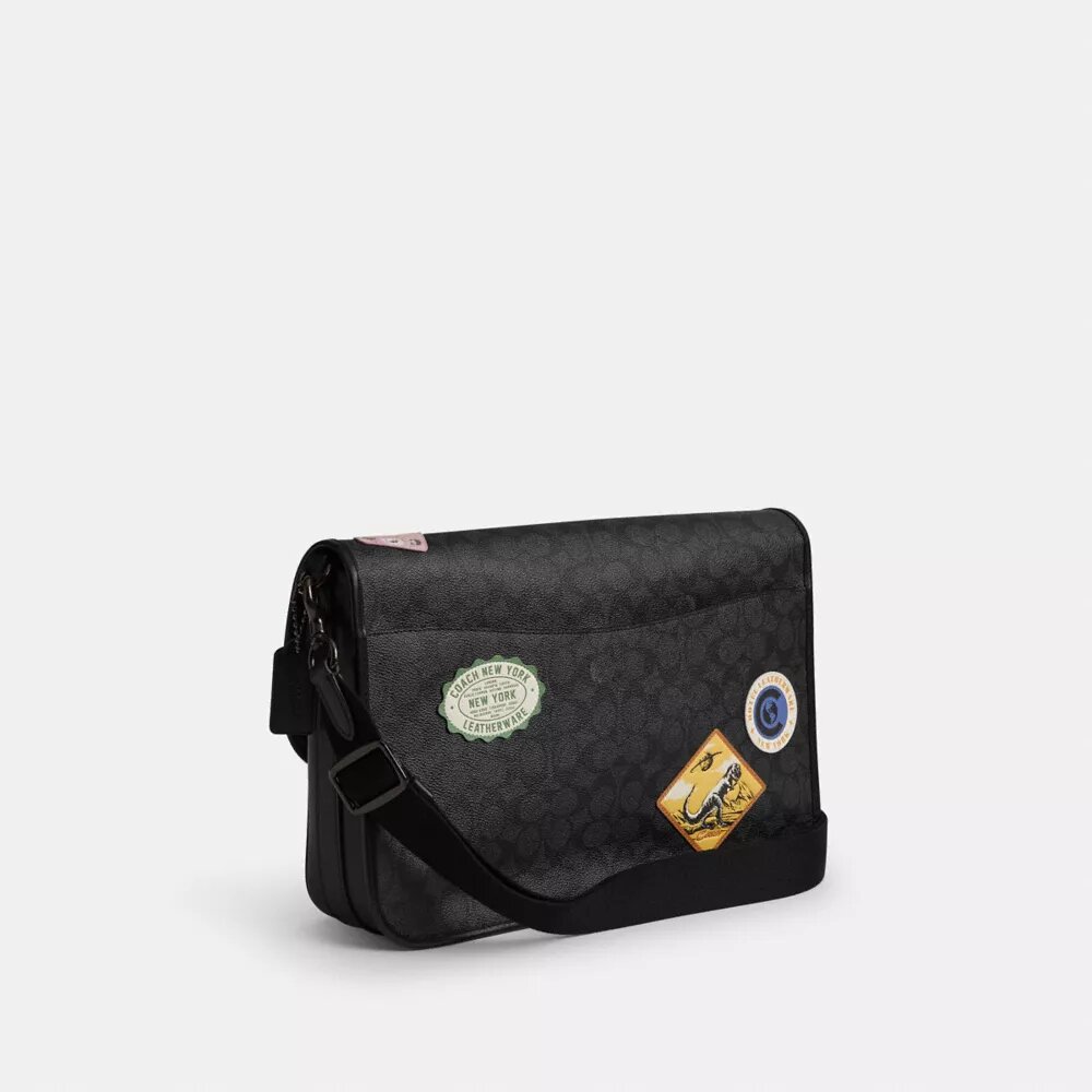 Bolso tipo mensajero Hitch en Signature Canvas con parches