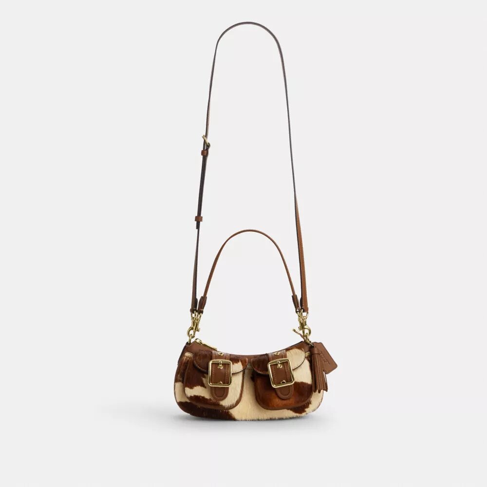 Bolsos de hombro Ashton en piel de cabrito con estampado de vaca