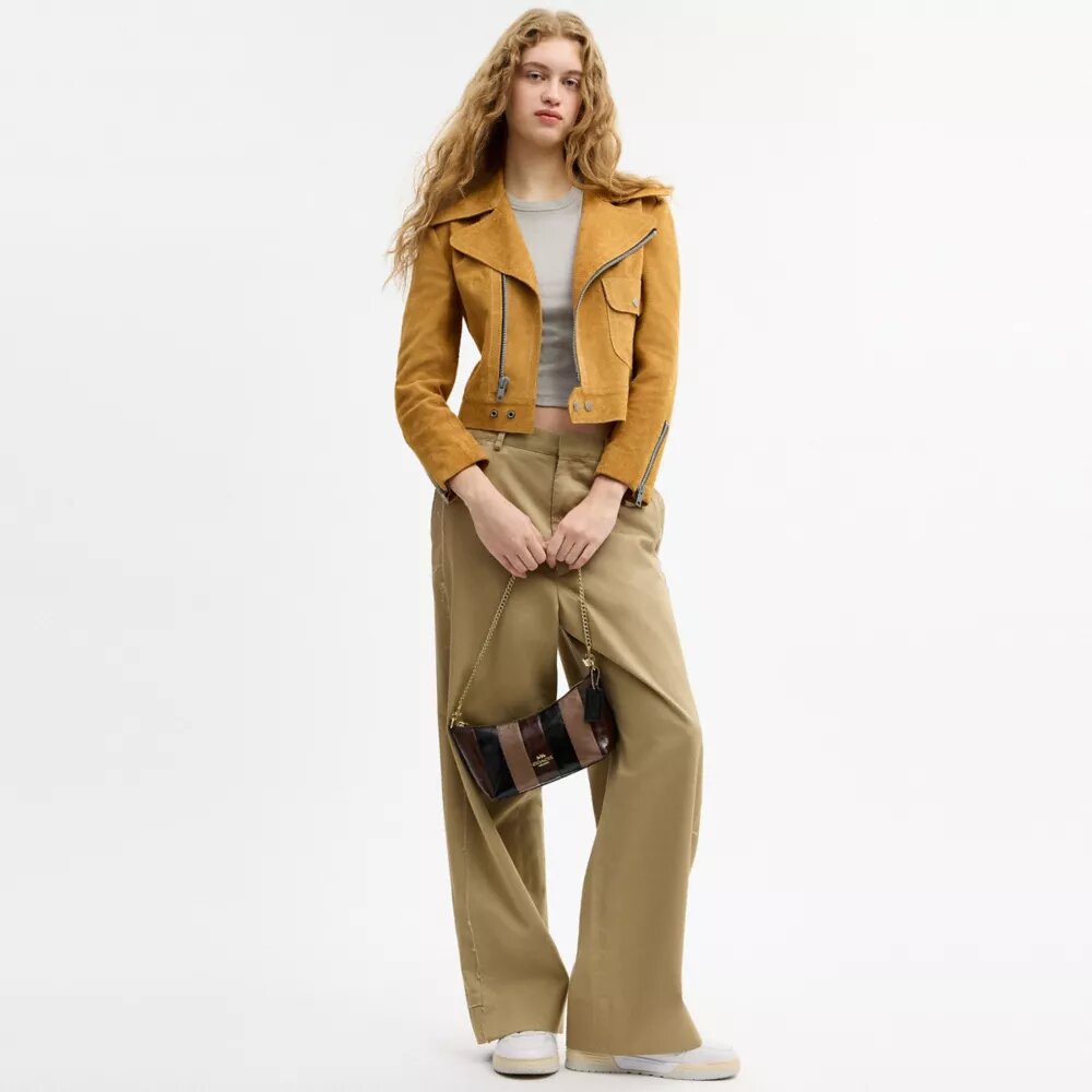 Bolsos de hombro Caitlin con patchwork a rayas