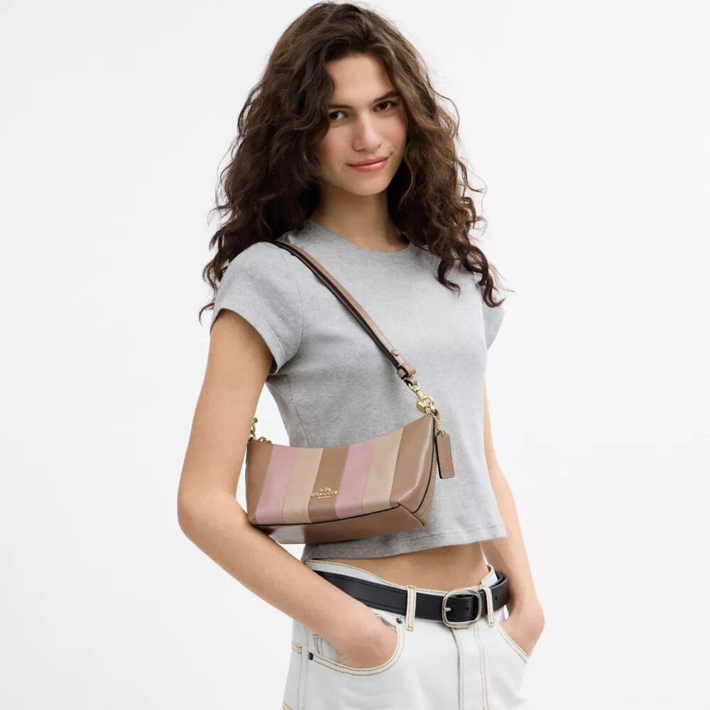 Bolsos de hombro Caitlin con patchwork a rayas