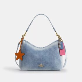 Bolsos de hombro Laurel en denim desgastado con Charms