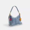 Bolsos de hombro Laurel en denim desgastado con Charms