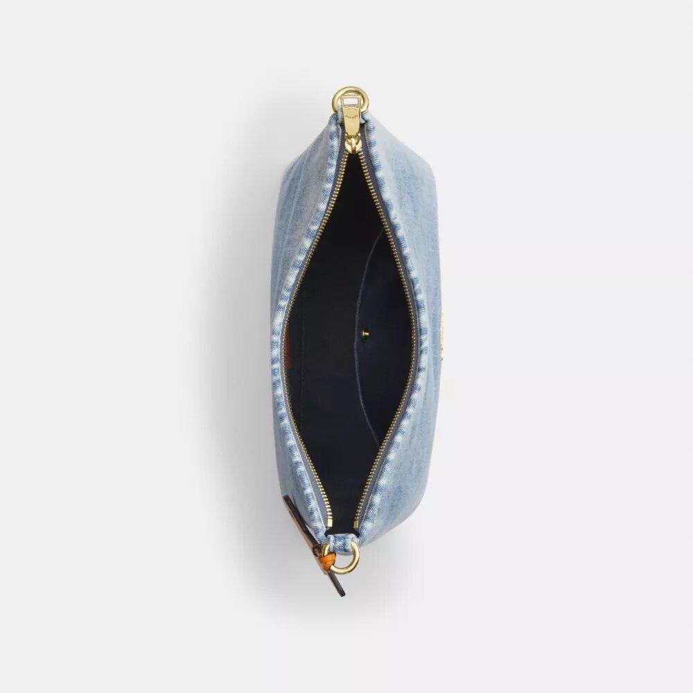 Bolsos de hombro Laurel en denim desgastado con Charms