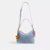 Bolsos de hombro Laurel en denim desgastado con Charms
