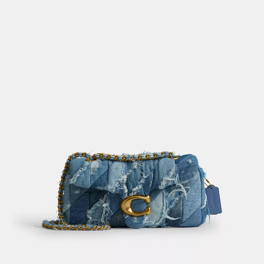 Bolsos de hombro Tabby 26 con acolchado de patchwork de mezclilla reutilizada