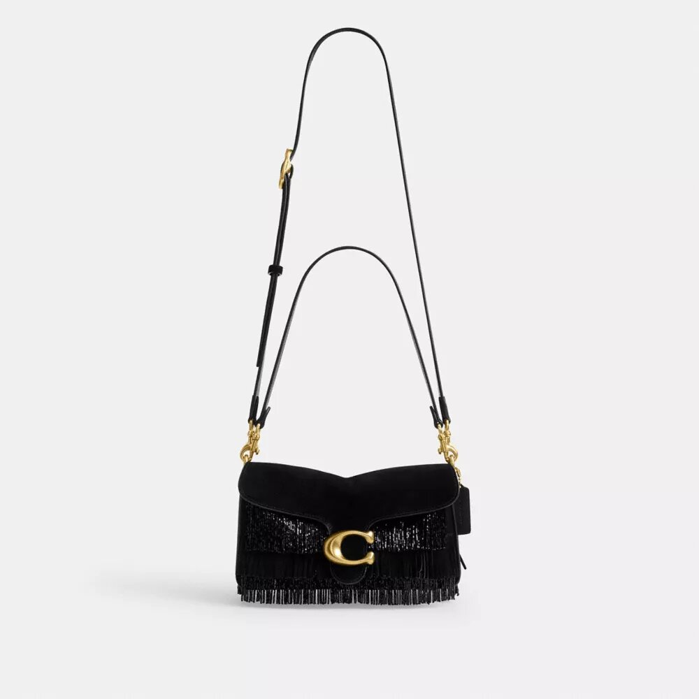Bolsos de hombro Tabby 26 con flecos de cuentas de cristal