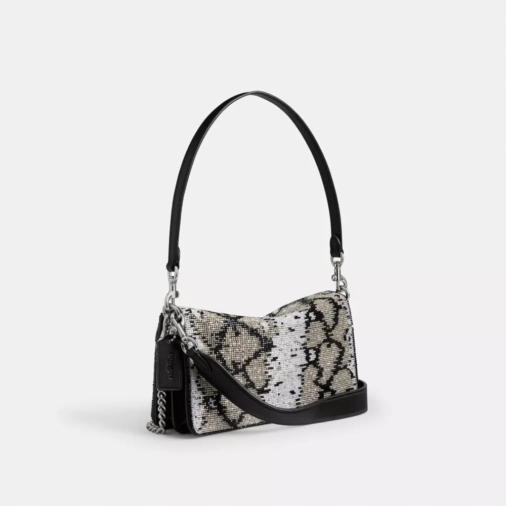Bolsos de hombro Tabby 26 con serpiente con cuentas