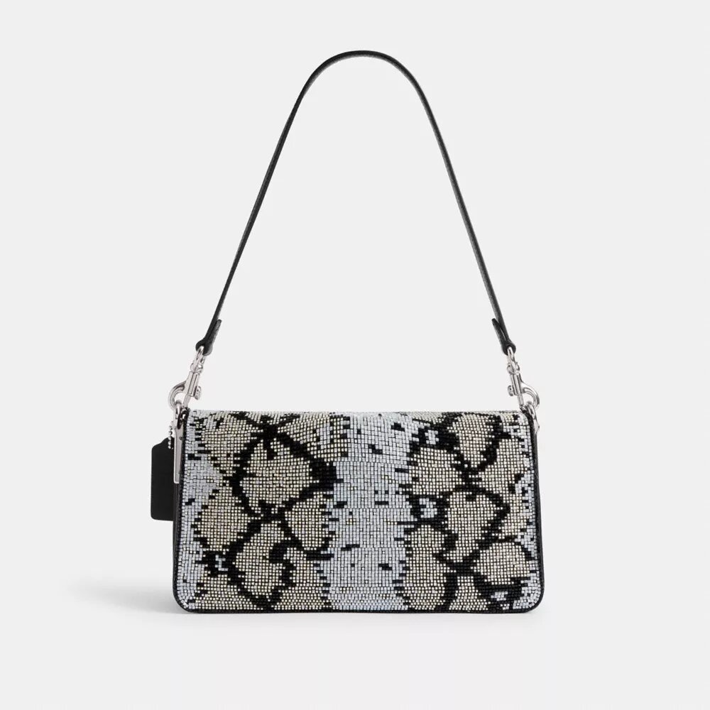 Bolsos de hombro Tabby 26 con serpiente con cuentas