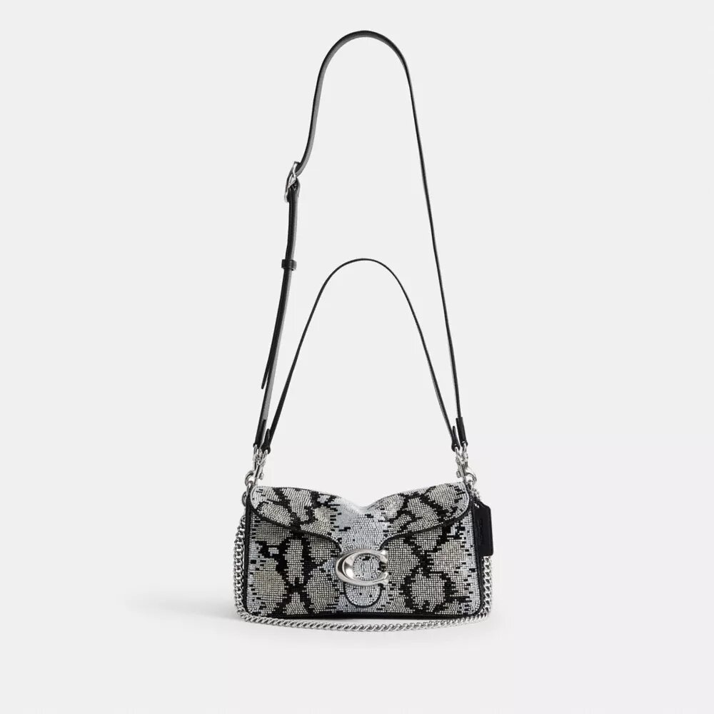 Bolsos de hombro Tabby 26 con serpiente con cuentas