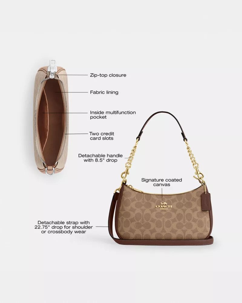 Bolsos de hombro Teri en Signature Canvas