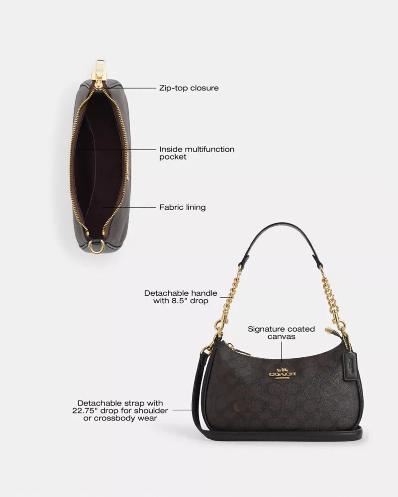 Bolsos de hombro Teri en Signature Canvas