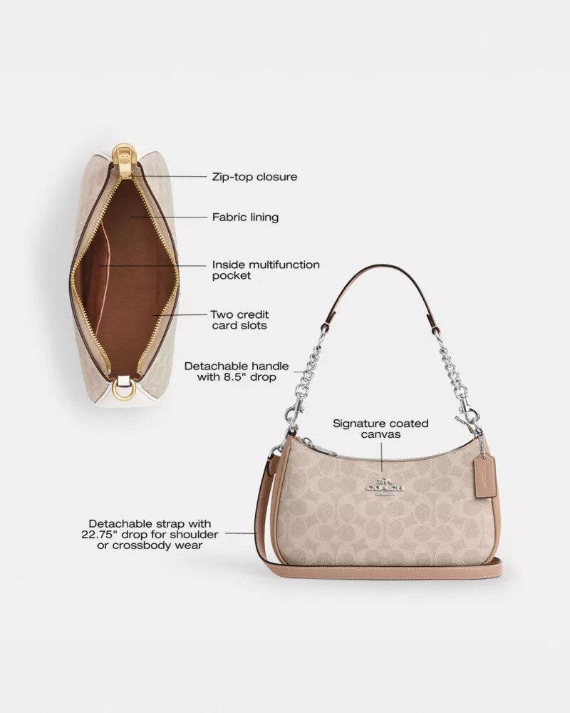 Bolsos de hombro Teri en Signature Canvas