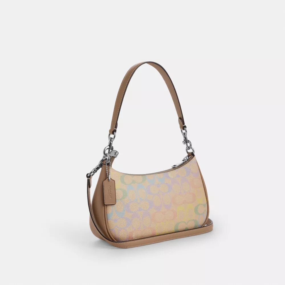 Bolsos de hombro Teri en Signature Canvas Rainbow