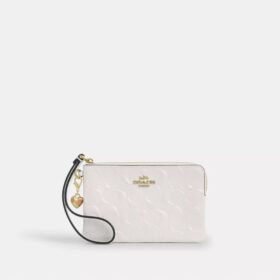 Bolsos de pulsera con cremallera en la esquina, en cuero exclusivo con Charms de corazón