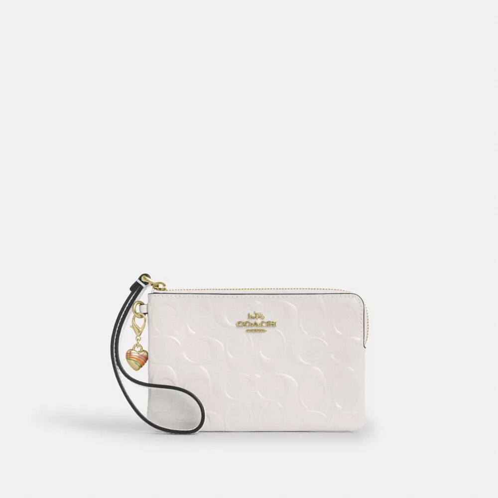 Bolsos de pulsera con cremallera en la esquina, en cuero exclusivo con Charms de corazón
