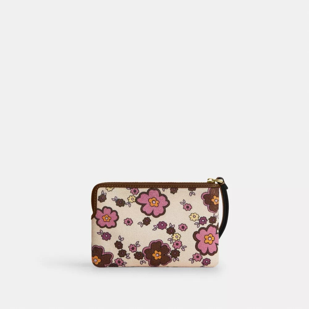 Bolsos de pulsera con cremallera en la esquina y estampado floral
