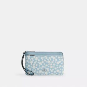 Bolsos de pulsera con doble cremallera y estampado floral