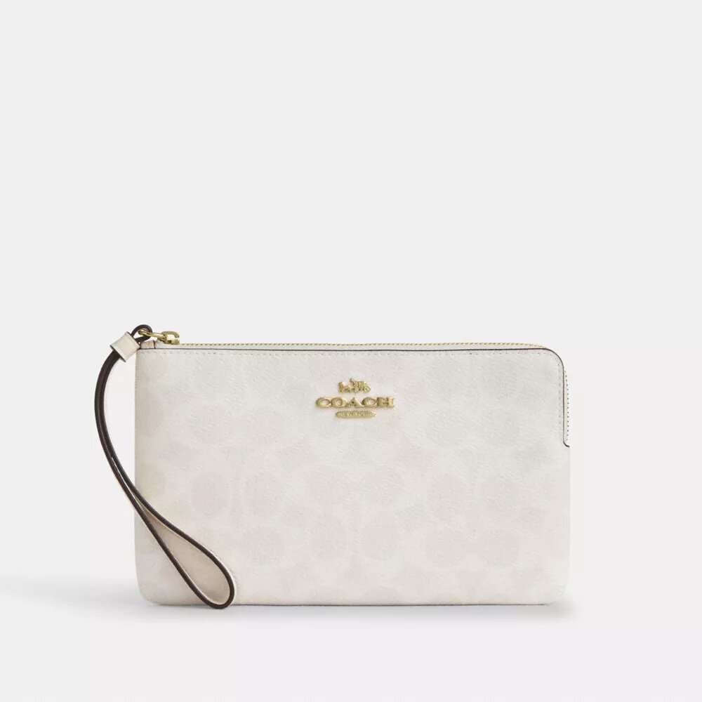 Bolsos de pulsera grandes con cremallera en esquina en Signature Canvas