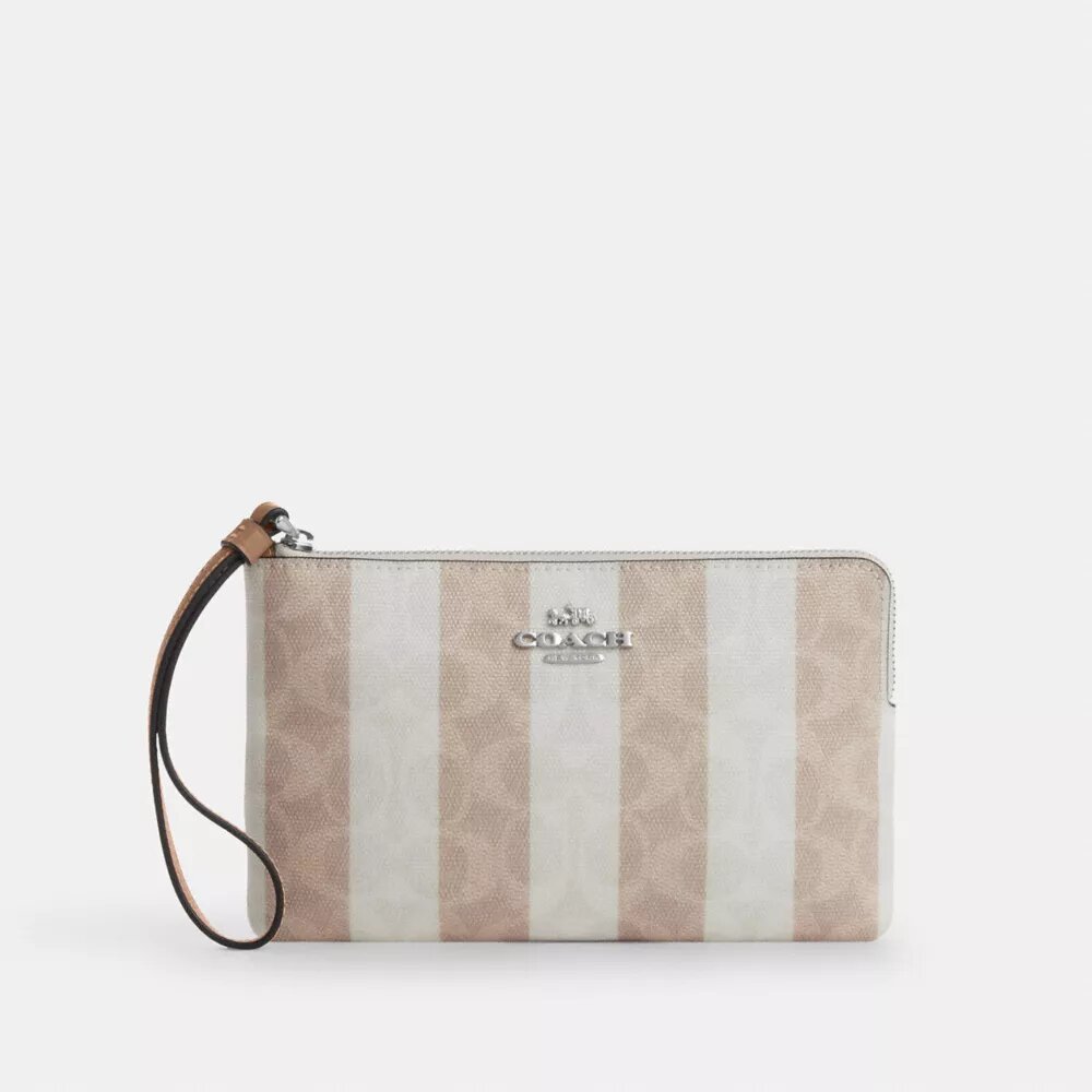 Bolsos de pulsera grandes con cremallera en esquina en Signature Canvas