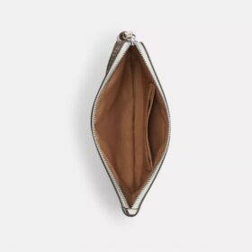Bolsos de pulsera grandes con cremallera en la esquina y estampado de periódico