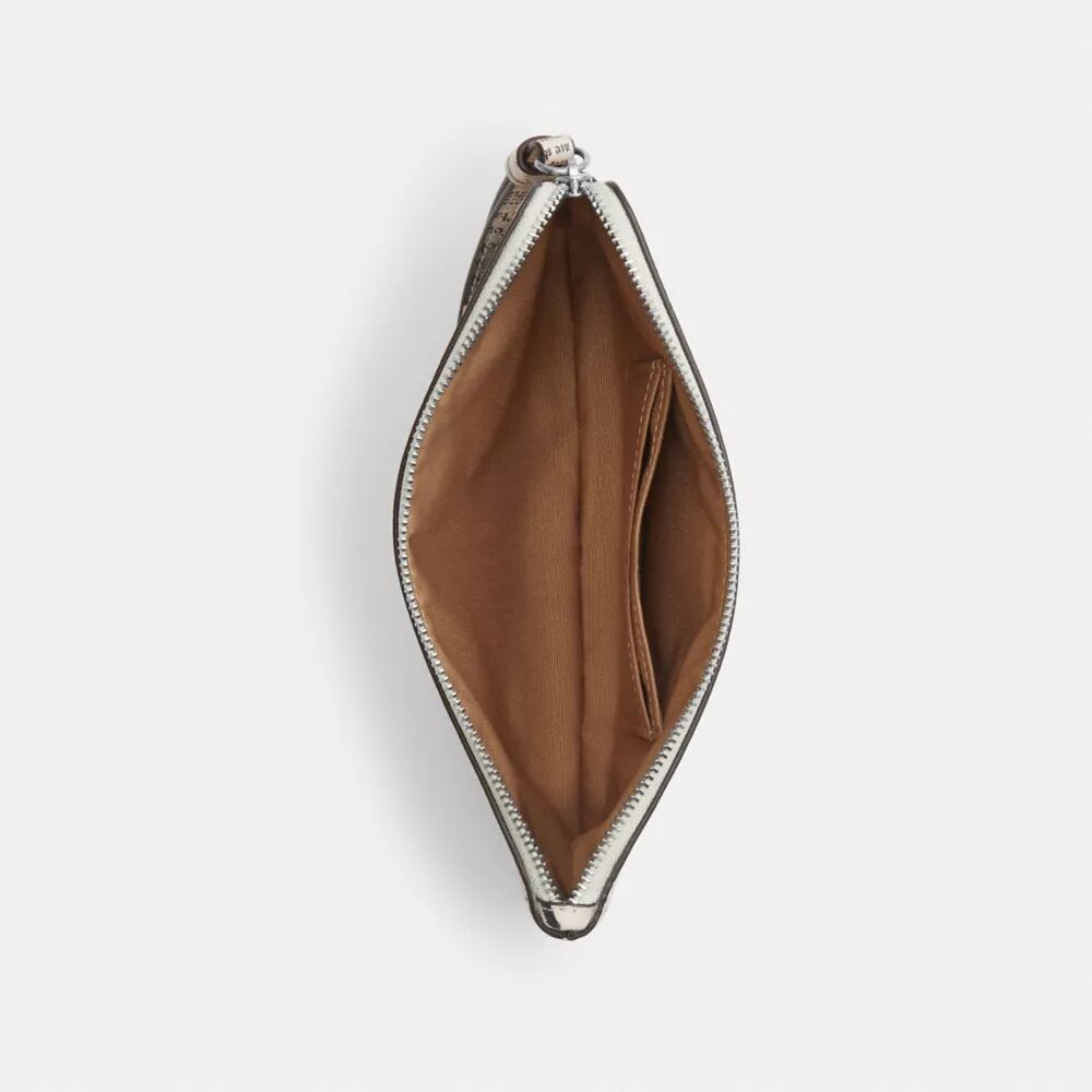 Bolsos de pulsera grandes con cremallera en la esquina y estampado de periódico