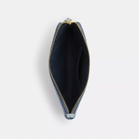 Bolsos de pulsera grandes con cremallera en las esquinas en denim desgastado