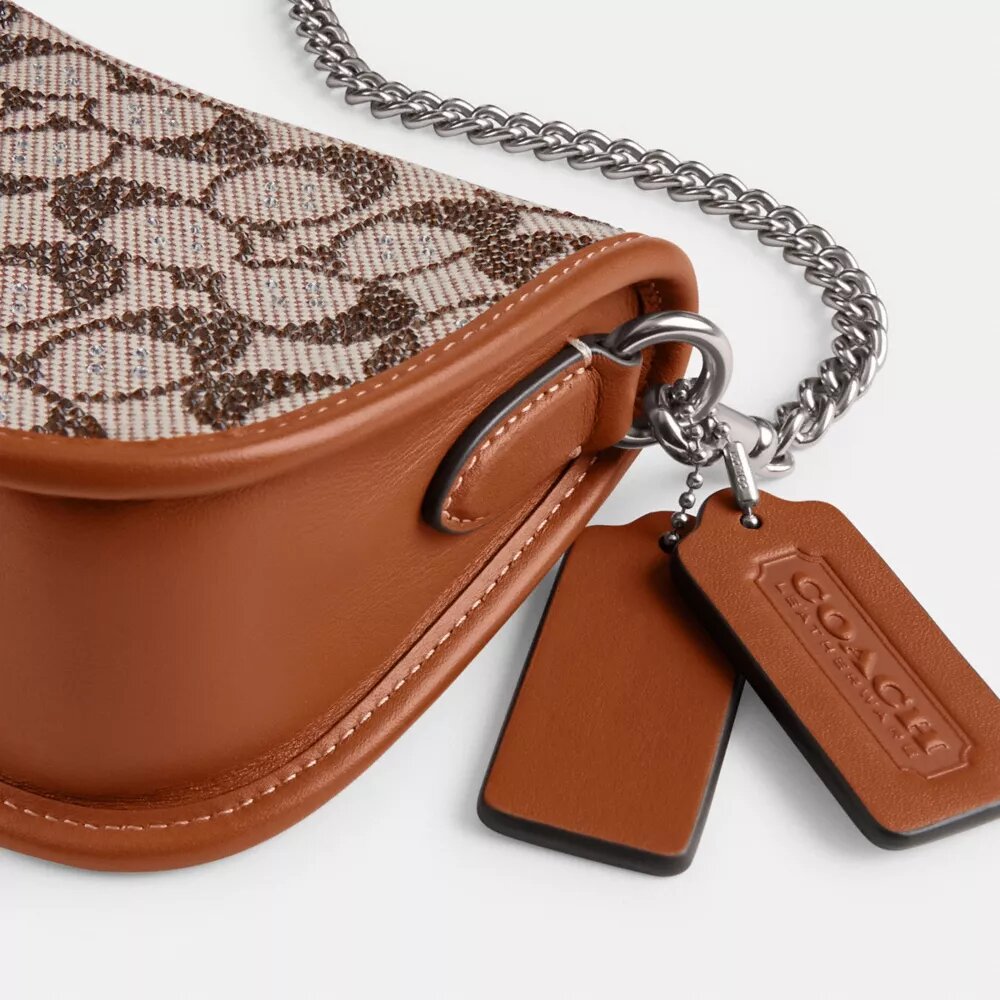 Bolsos Swinger 20 con cadena en jacquard Crystal Signature