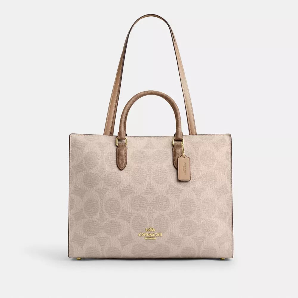 Bolsos Tote Maggie en Signature Canvas con diseño en bloques