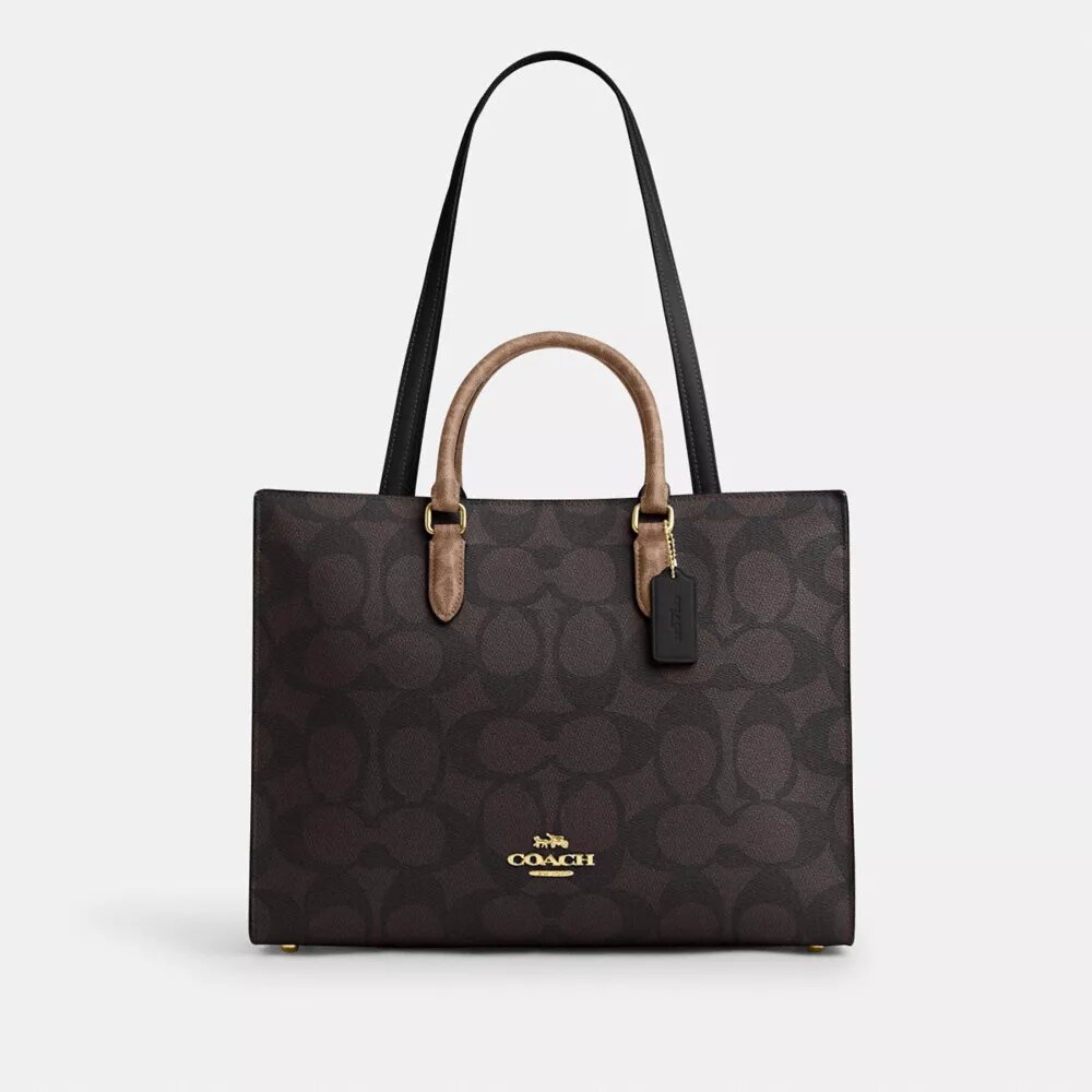 Bolsos Tote Maggie en Signature Canvas con diseño en bloques