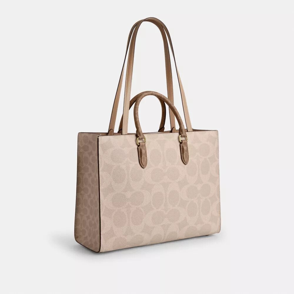 Bolsos Tote Maggie en Signature Canvas con diseño en bloques