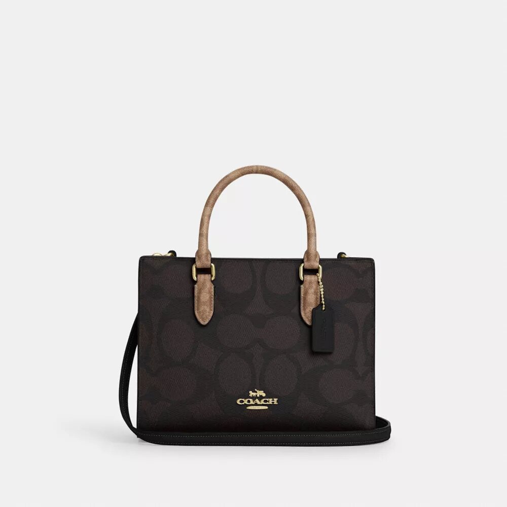 Bolsos Tote pequeños Maggie en Signature Canvas con diseño en bloques