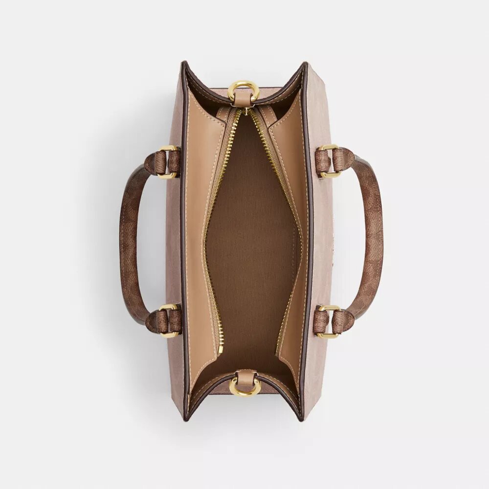 Bolsos Tote pequeños Maggie en Signature Canvas con diseño en bloques