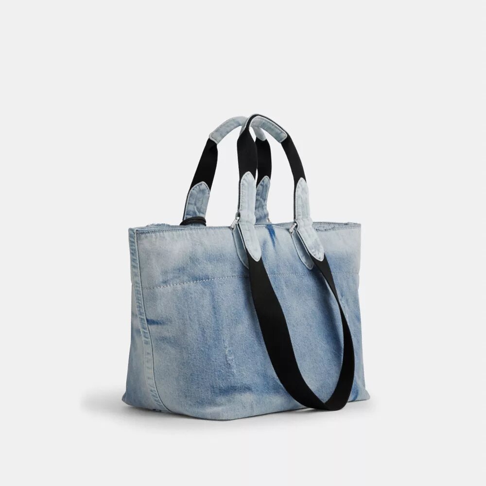 Bolsos Tote pequeños «Tour» en denim desgastado con Charms