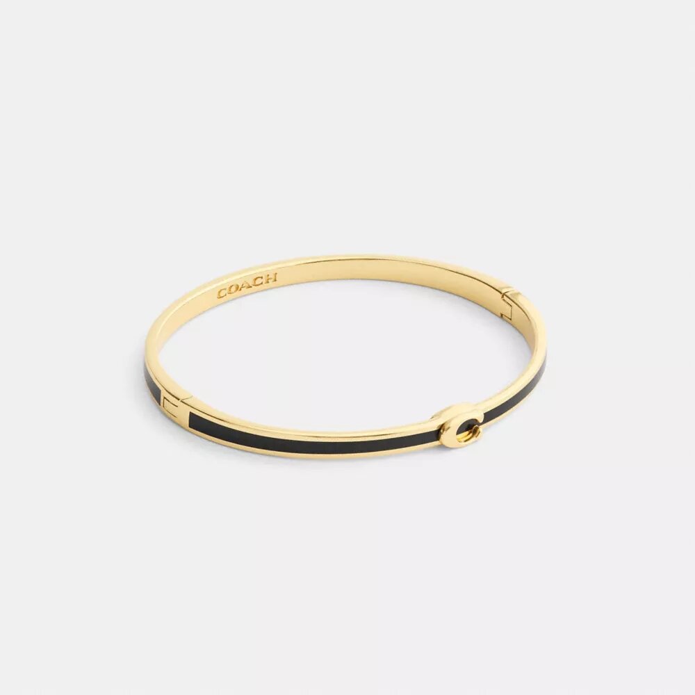 Brazalete delgado esmaltado con bisagra y nuestro sello distintivo