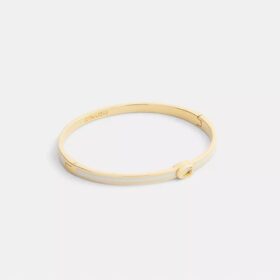 Brazalete delgado esmaltado con bisagra y nuestro sello distintivo
