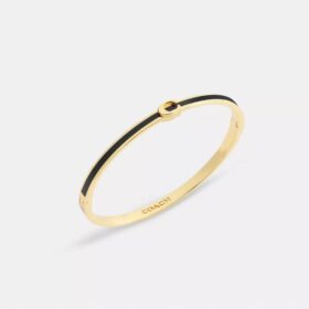 Brazalete delgado esmaltado con bisagra y nuestro sello distintivo