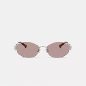 C Hardware: Lentes de sol ovalados estrechos de metal