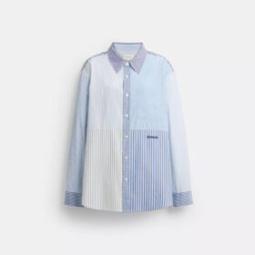 Camisa Oxford de patchwork de algodón reciclado