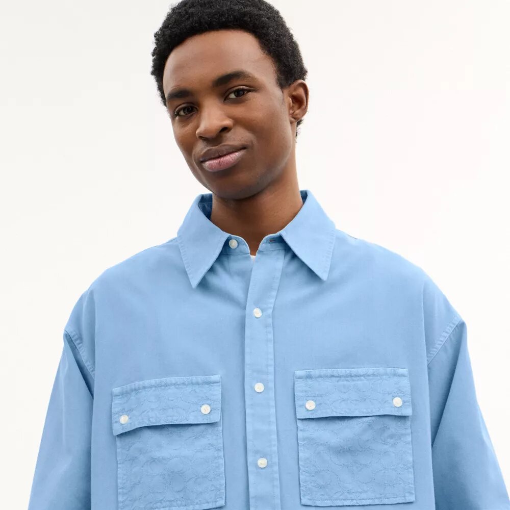Camisas de lona de manga larga en algodón orgánico