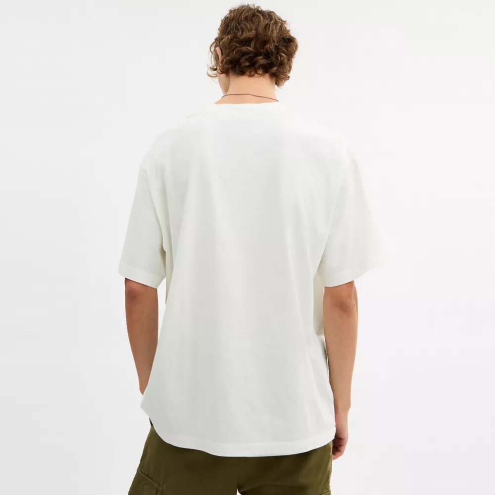 Camiseta holgada «Collage Train» de algodón orgánico