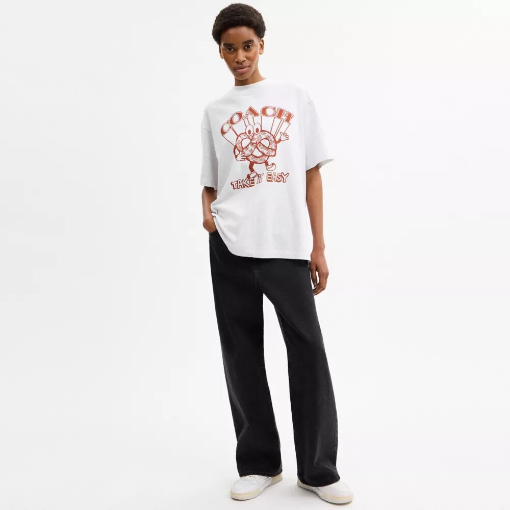 Camiseta holgada con diseño de pretzel en algodón orgánico